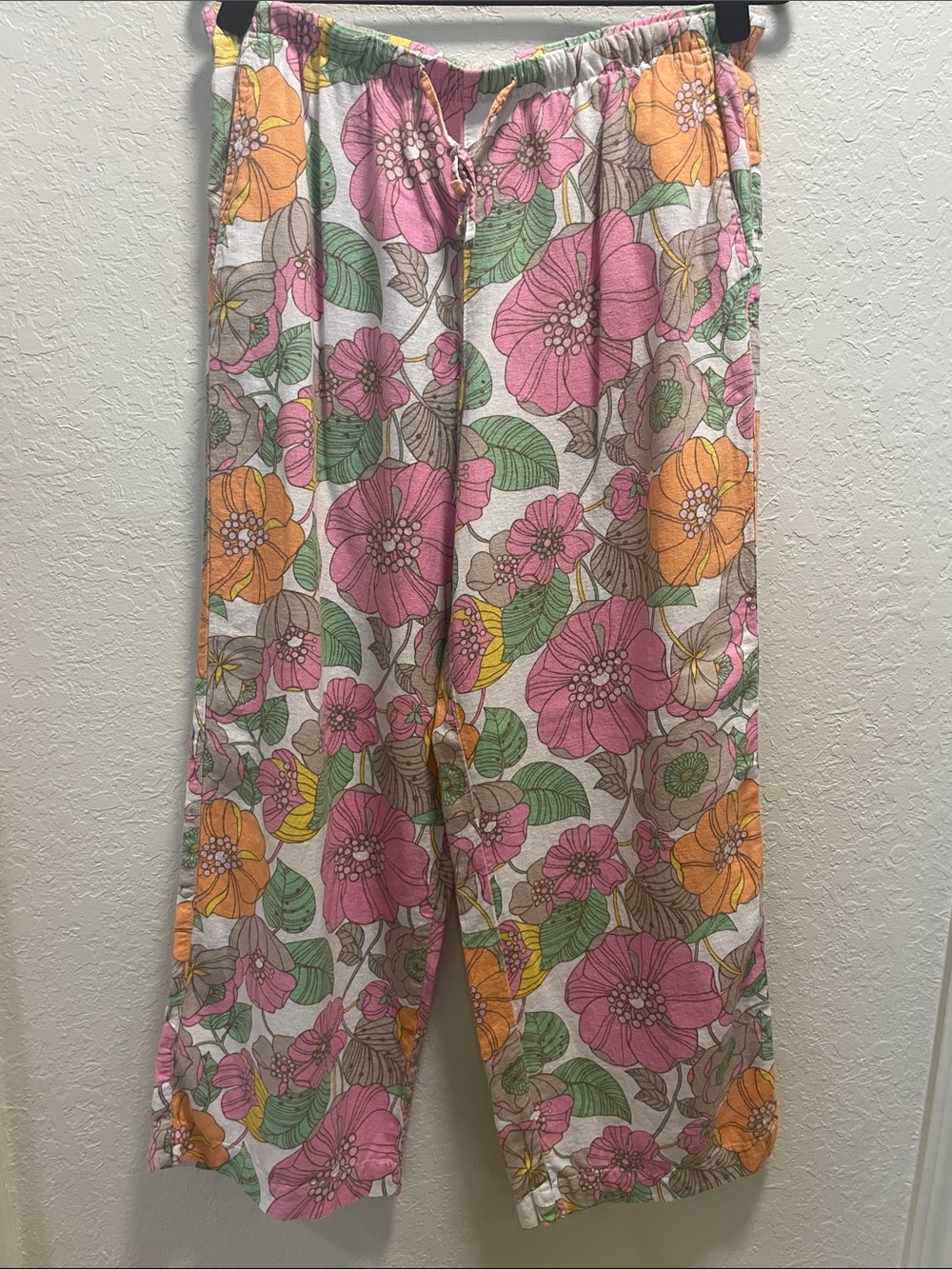 GAP Women Wide Leg Floral Pants in Pink & Orange